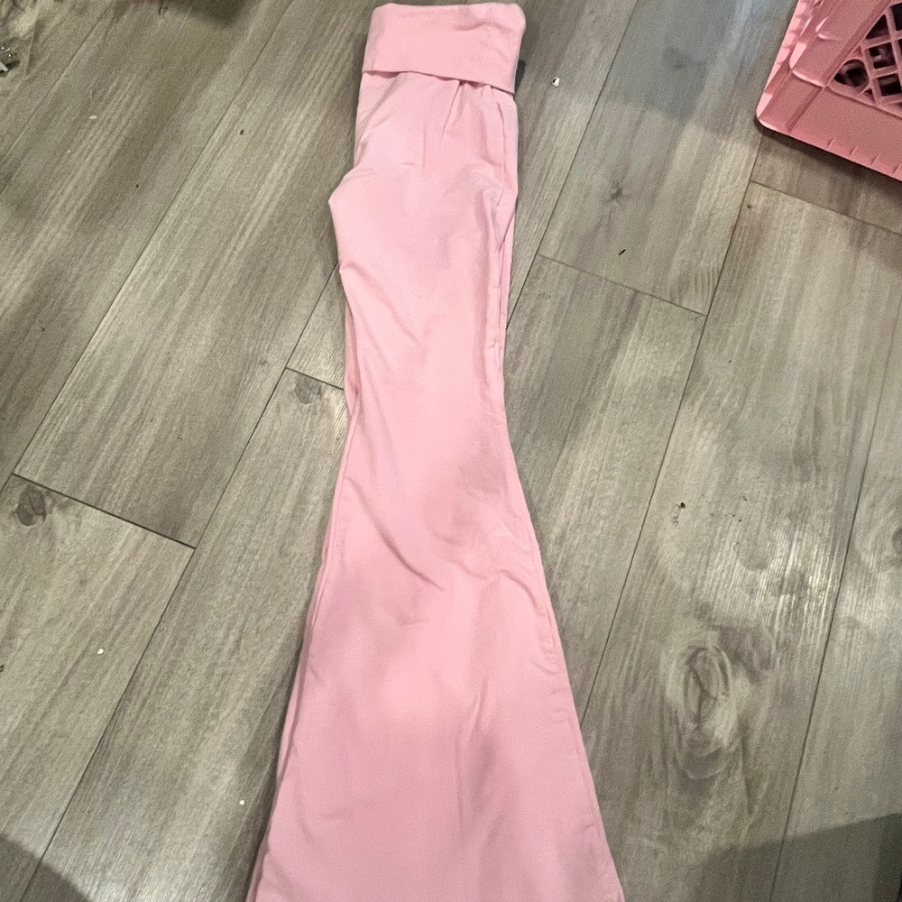 fold over flared leggings